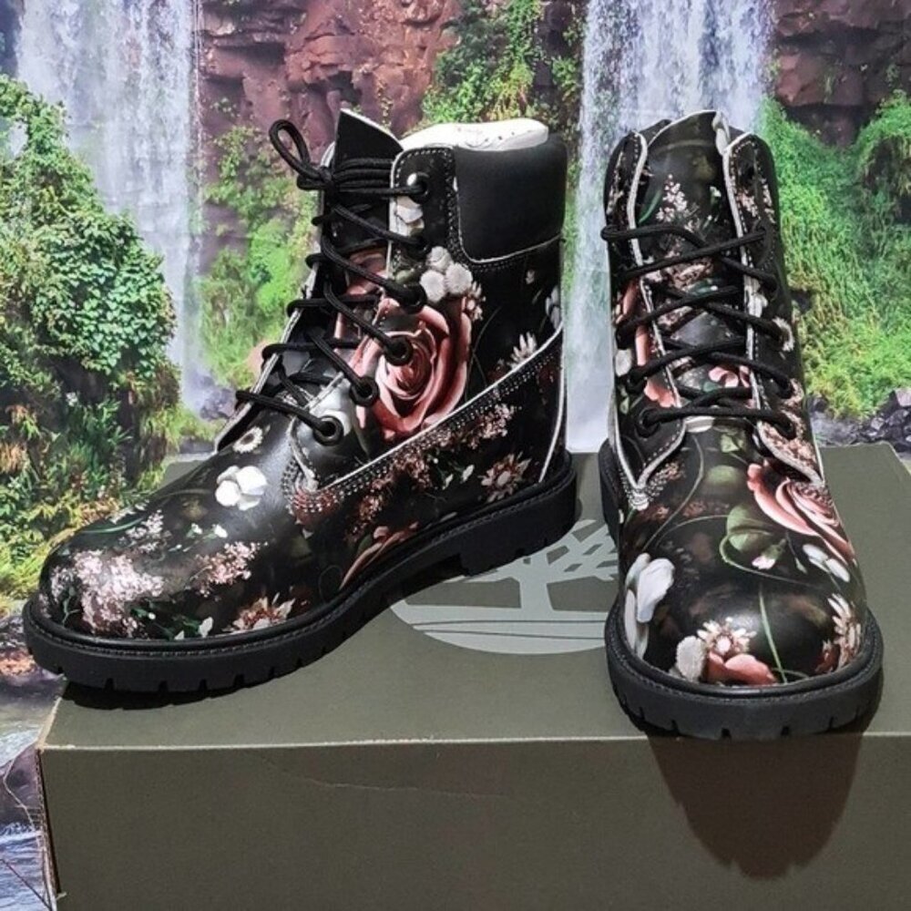 Timberland Waterproof Boots‎ Floral Size 9.5 New - Picture 2 of 6